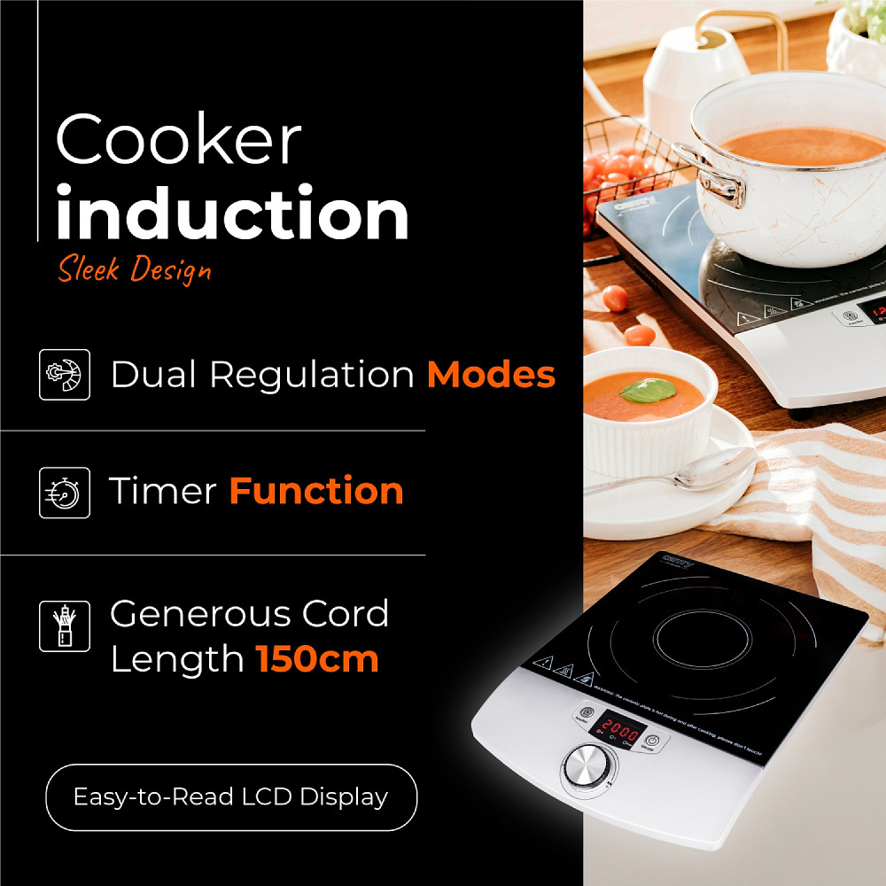 Плита настільна Camry CR 6515 індукційна/ конфорок:1/ 20-2000Вт/ 60°-240° С/ склокераміка Винница - изображение 3