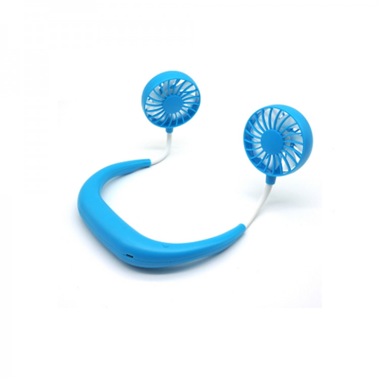 Вентилятор на шею портативный с аккумулятором (голубой) Винница - изображение 1