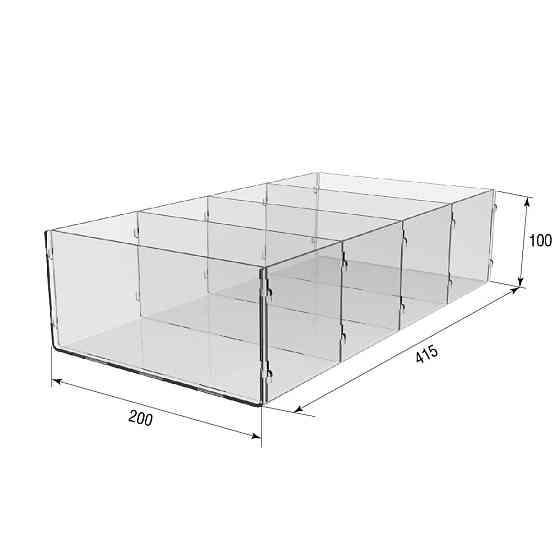 Коробка акриловая EKOSTAR 4 ячейки 415х200х100 Киев