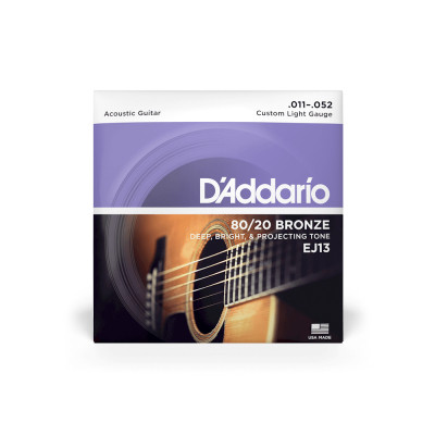 Струны для гитары D'Addario 80/20 Bronze Custom Light (11-52) (EJ13) Винница - изображение 1