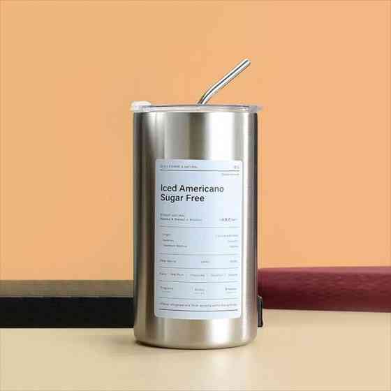 Термостакан Iced Americano 600ml c поилкой и метталической трубочкой Винница