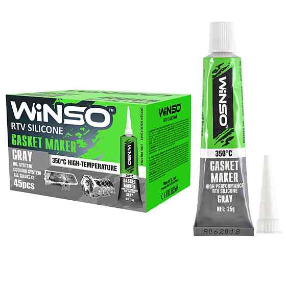 Герметик прокладок высокотемпературный Winso серый силиконовый +350°С, 25г Київ