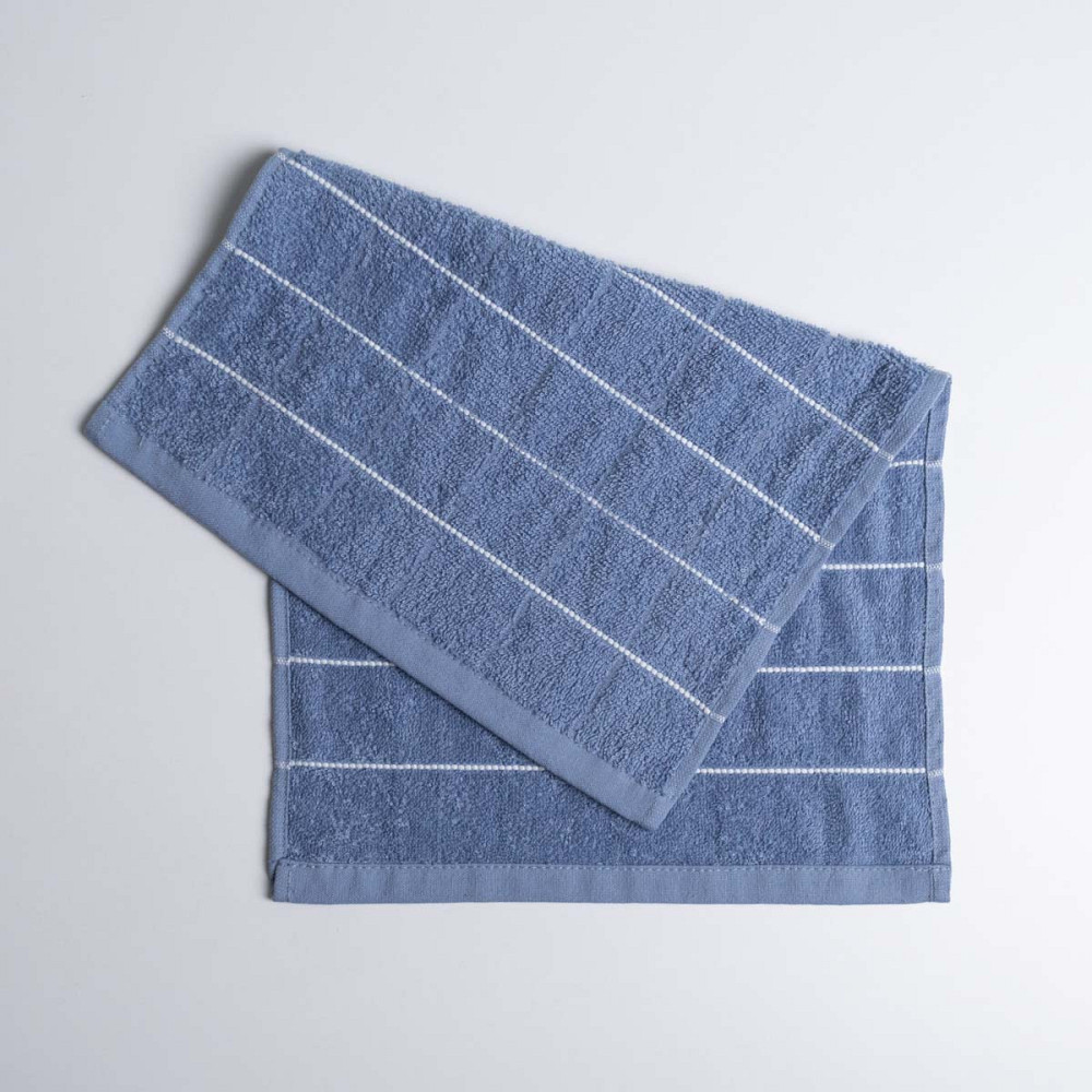 Махровий кухонний рушник зі смужками 30х50 см 400г/м2 GM Textile (Синій) Суми - фото 1