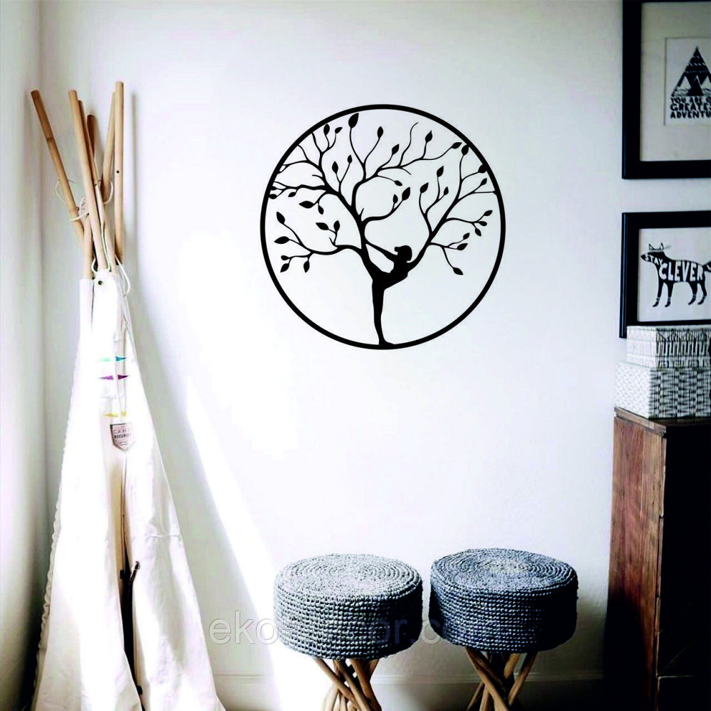 Декоративне настінне 3D Панно «ЙОГА» Декор на стіну з об'ємом 70*70 см, Чорний Київ - фото 5