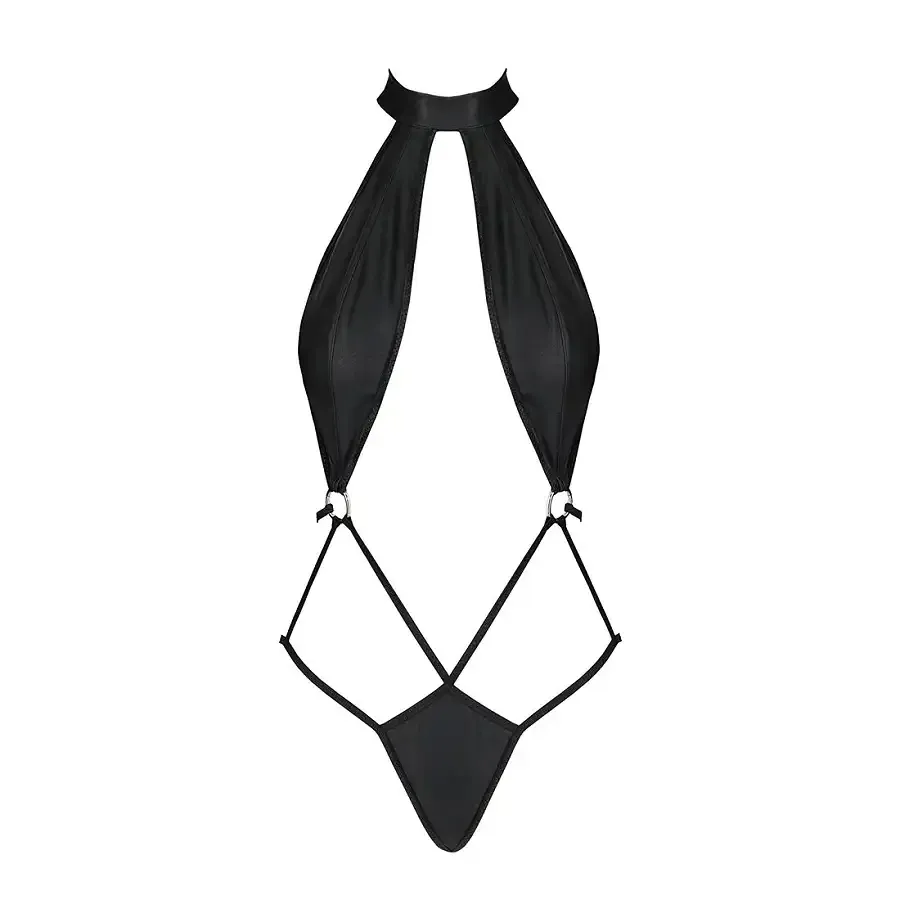 Боді-халтер з екошкіри Passion JANNIES BODY L/XL black Львов - изображение 3