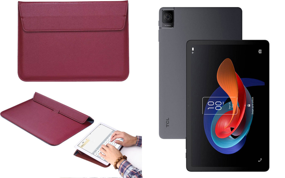 Чохол-конверт VitoCase для TCL Tab 10 Gen 2 (2023), з функцією підставки для планшета Бордовий Київ - фото 1