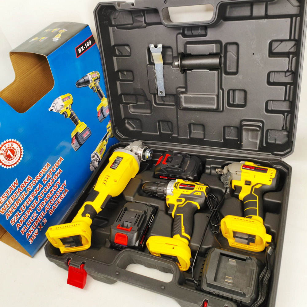Набір гайковерт шуруповерт болгарка 25 В Boxer BX-189 набір акумуляторного інструменту OX-45 Львів - фото 9