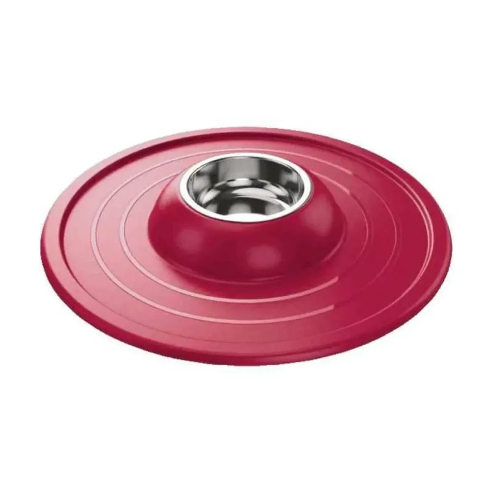 Миска металлическая для собак и кошек Volcano с мягким ковриком, миска антигрязь, 36 см Киев - изображение 3