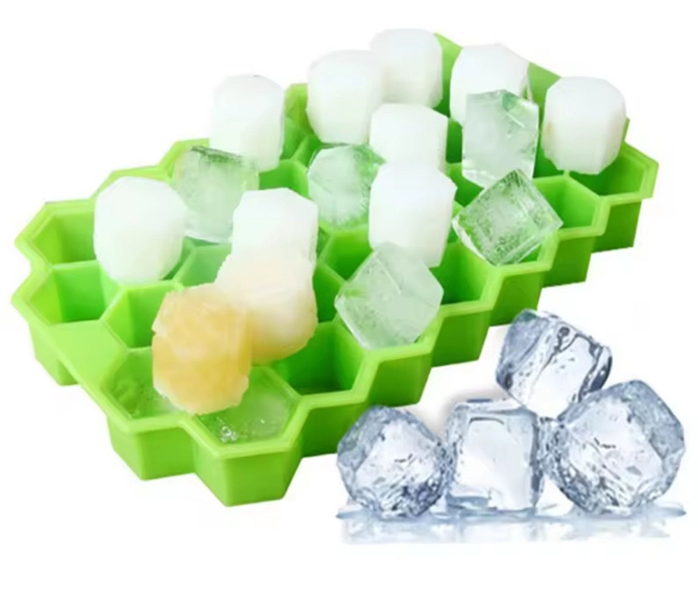 Форма для льда силиконовая с крышкой на 37 кубиков 20 на 12 см салатовый Киев - изображение 5