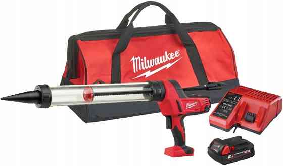 Пистолет для герметиков аккумуляторный MILWAUKEE, C18 PCG/600T-201B, 600мл (зарядное устройство М12-18 С, 1 аккумулятор М18 В 2Ач, п Одесса
