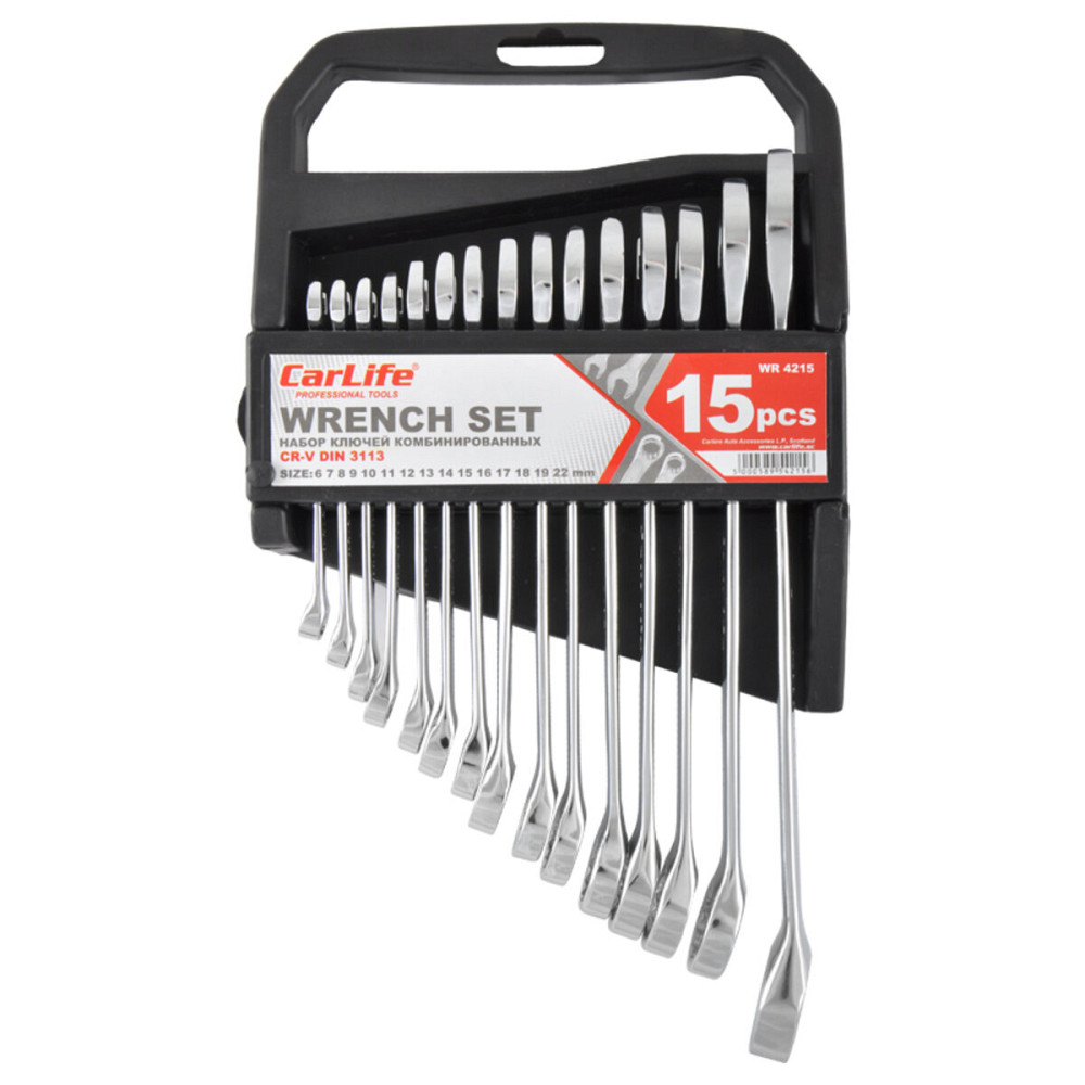 Набір ключів Carlife CR-V, 6-22мм, 15шт Київ - фото 1