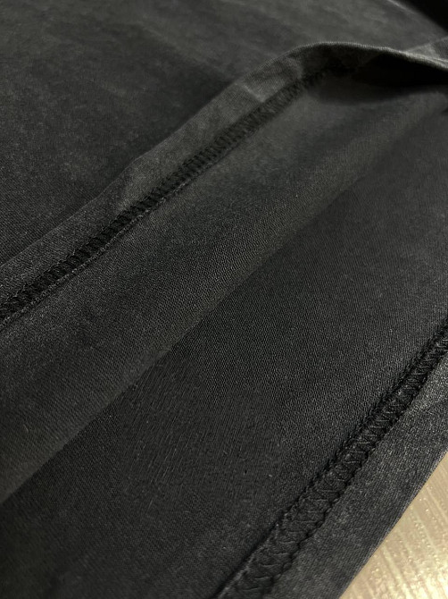 Футболка женская A-N 27039 вареная тай-дай оверсайз хлопок с надписью, черный, one size Киев - изображение 19