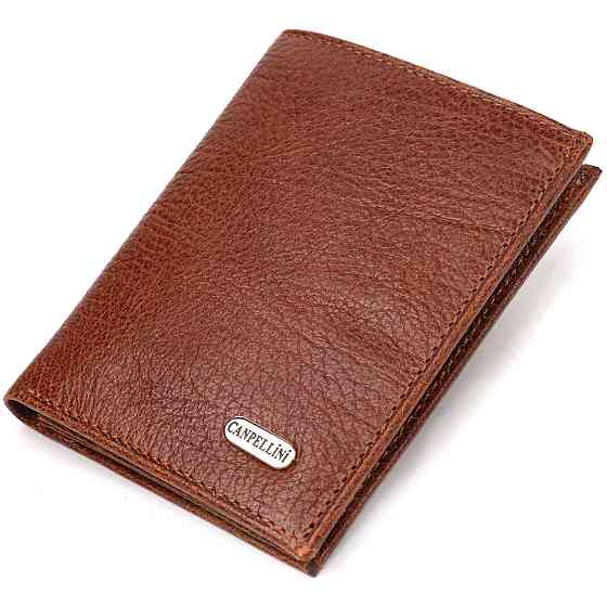 Интересный компактный кошелек для мужчин из натуральной кожи флотар CANPELLINI 21874 Коричневый Киев