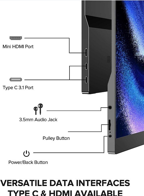 Портативный сенсорный монитор UPERFECT 15.6'' 1080P Touchscreen IPS. Киев - изображение 5