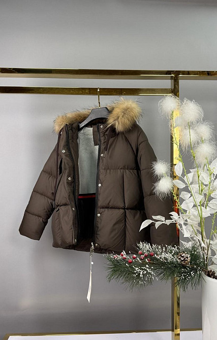 Детская зимняя куртка для девочки подростка 134 шоколад Николаев - изображение 2