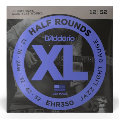 Струни для гітари D'Addario XL Half Rounds Jazz Light (12-52) (EHR350) Вінниця - фото 1