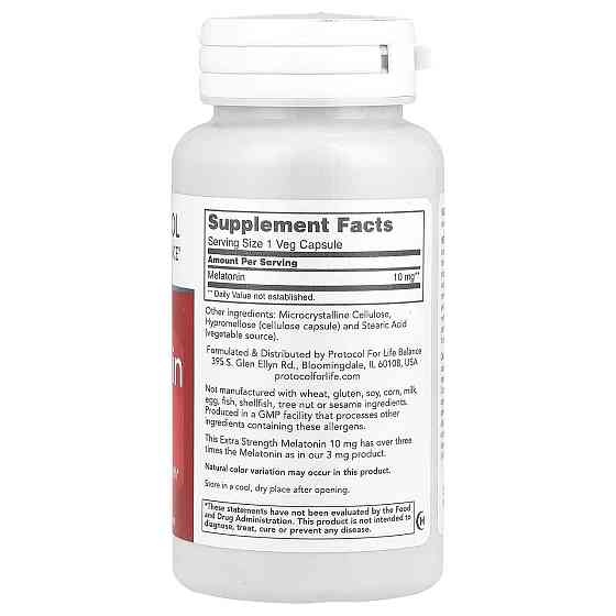 Мелатонін Protocol for Life Balance Melatonin 10 мг 100 рос капс Київ