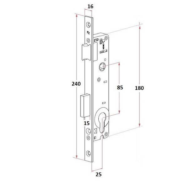 Замок врізний - корпус кит. вузький Харків - фото 3