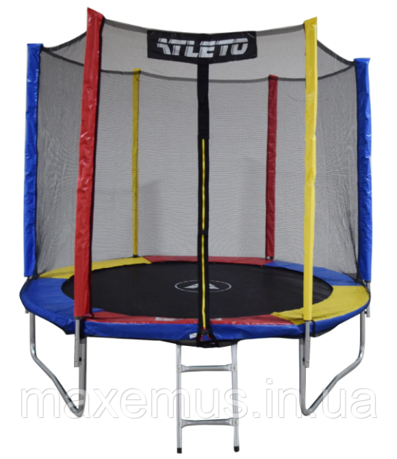 Детский батут Atleto 183 см с защитной сеткой батут для детей разноцветный Мостиська - фото 2