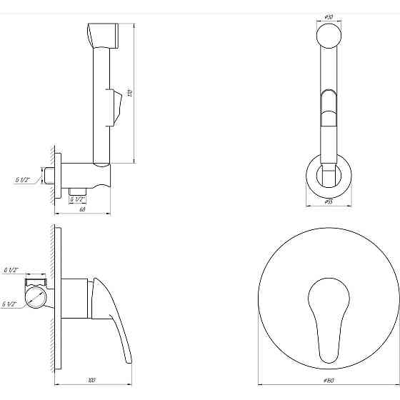 Смеситель гигиенический Globus Lux Solly GLSO-0110 (000009462) Киев