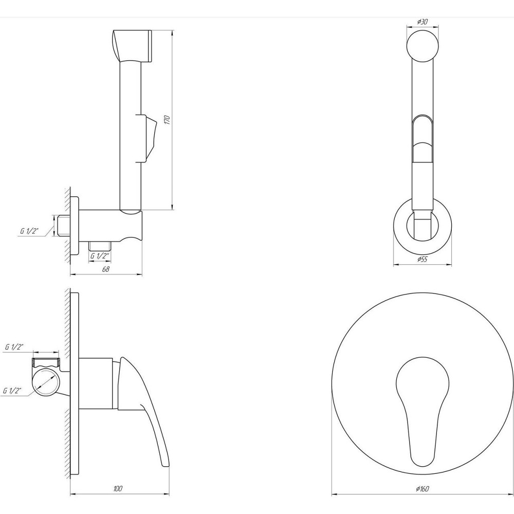 Смеситель гигиенический Globus Lux Solly GLSO-0110 (000009462) Киев - изображение 4