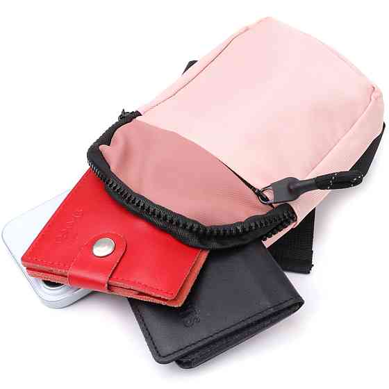 Жіноча слінг сумка для подорожей з якісного текстилю Vintage sale_15154 Рожевий Київ