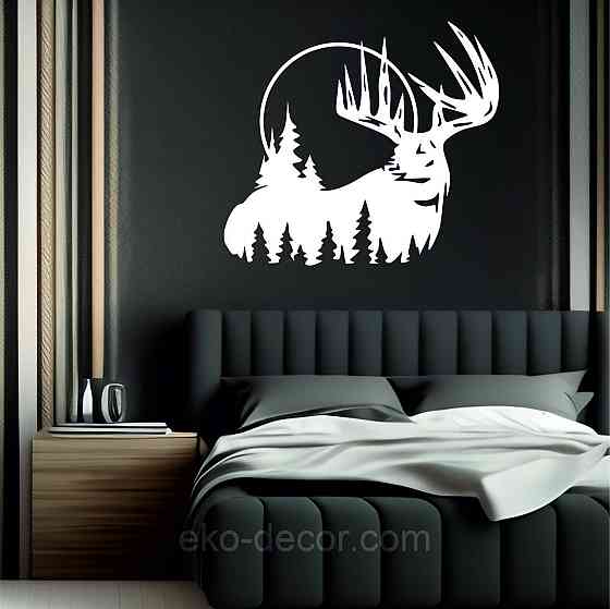 Декоративное настенное Панно «Олень» Декор на стену 90*80 см, Белый Киев