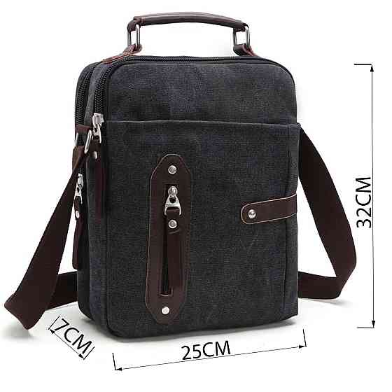 Сумка вертикальна текстильна Vintage 20079 Чорна Київ