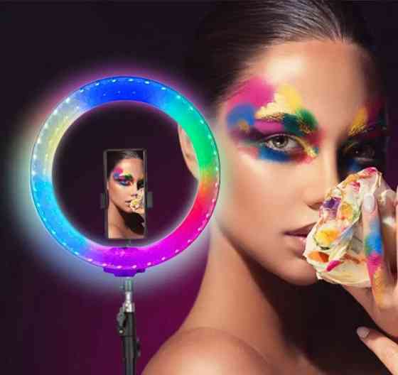 Кольцевая лампа 3-D 26 см RGB цветная двухсторонняя Селфи кольцо Киев