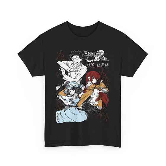 Футболка для мальчика аниме Стеинс Гате Курису Макисе оверсайз (рост от 165 до 180 ) Черний AnimeJ0346m Днепр