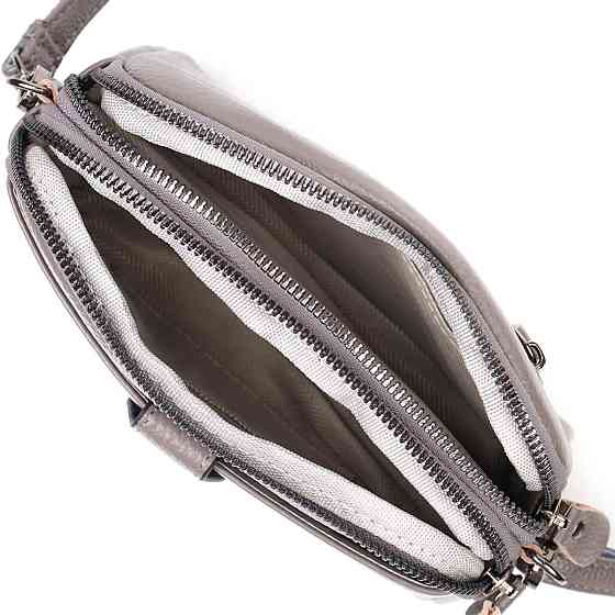 Сумка-клатч в стильном дизайне из натуральной кожи 22099 Vintage Серая Киев