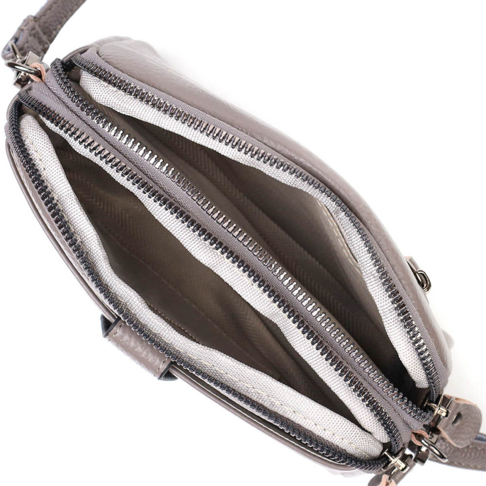 Сумка-клатч в стильном дизайне из натуральной кожи 22099 Vintage Серая Киев - изображение 6