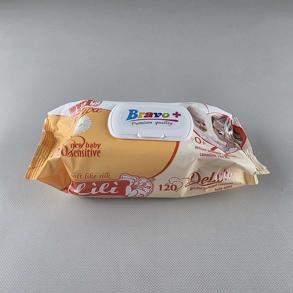 Серветки вологі 120 шт.з клапан "Bravo Lili" ромашка (1 пачка) Харків - фото 2