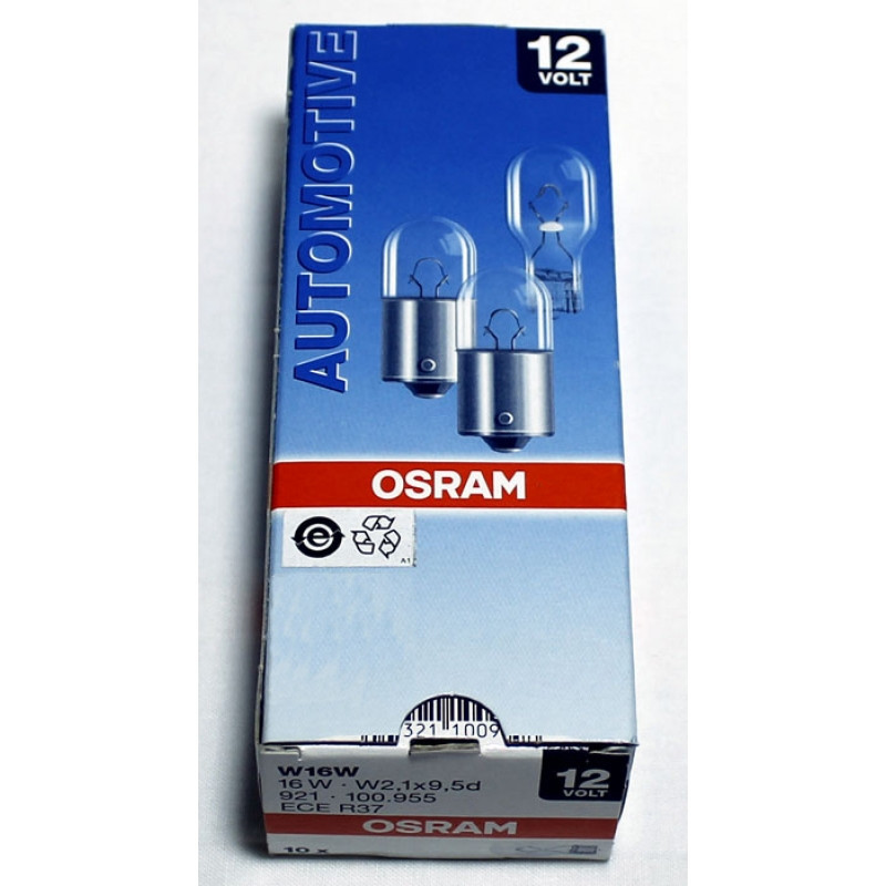 Покажнена лампа розжарювання OSRAM 921NA WY16W 12 V W2,1X9,5 Amber 5X10FS Харків - фото 2