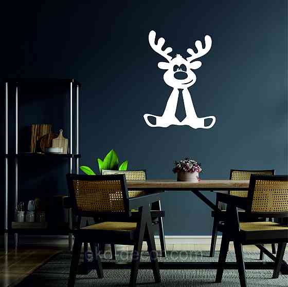 Декоративное настенное Панно «Олень», Декор на стену 50*30 см, Белый Киев