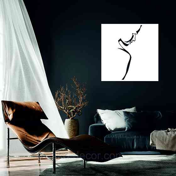 Декоративне настінне Панно «Сілует жінки», Декор на стіну 70*70 см, Білий Київ