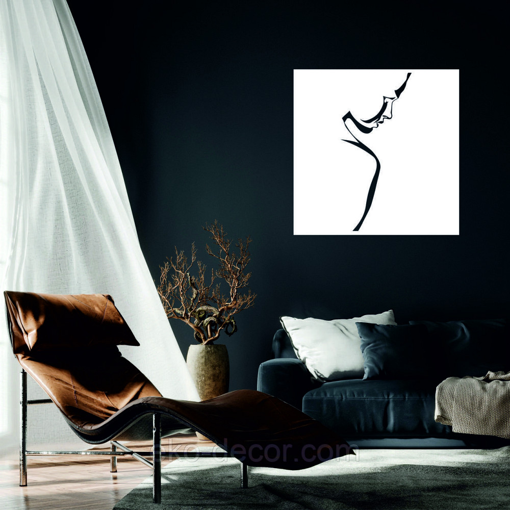 Декоративне настінне Панно «Сілует жінки», Декор на стіну 70*70 см, Білий Київ - фото 1