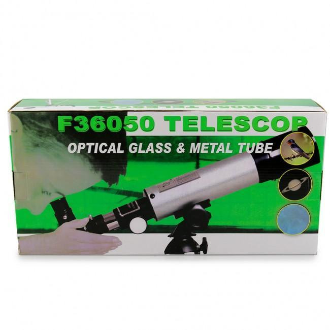 Телескоп A36050 зі змінною кратністю, металевий корпус, сріблястий колір, для початківців і дітей Одеса - фото 2