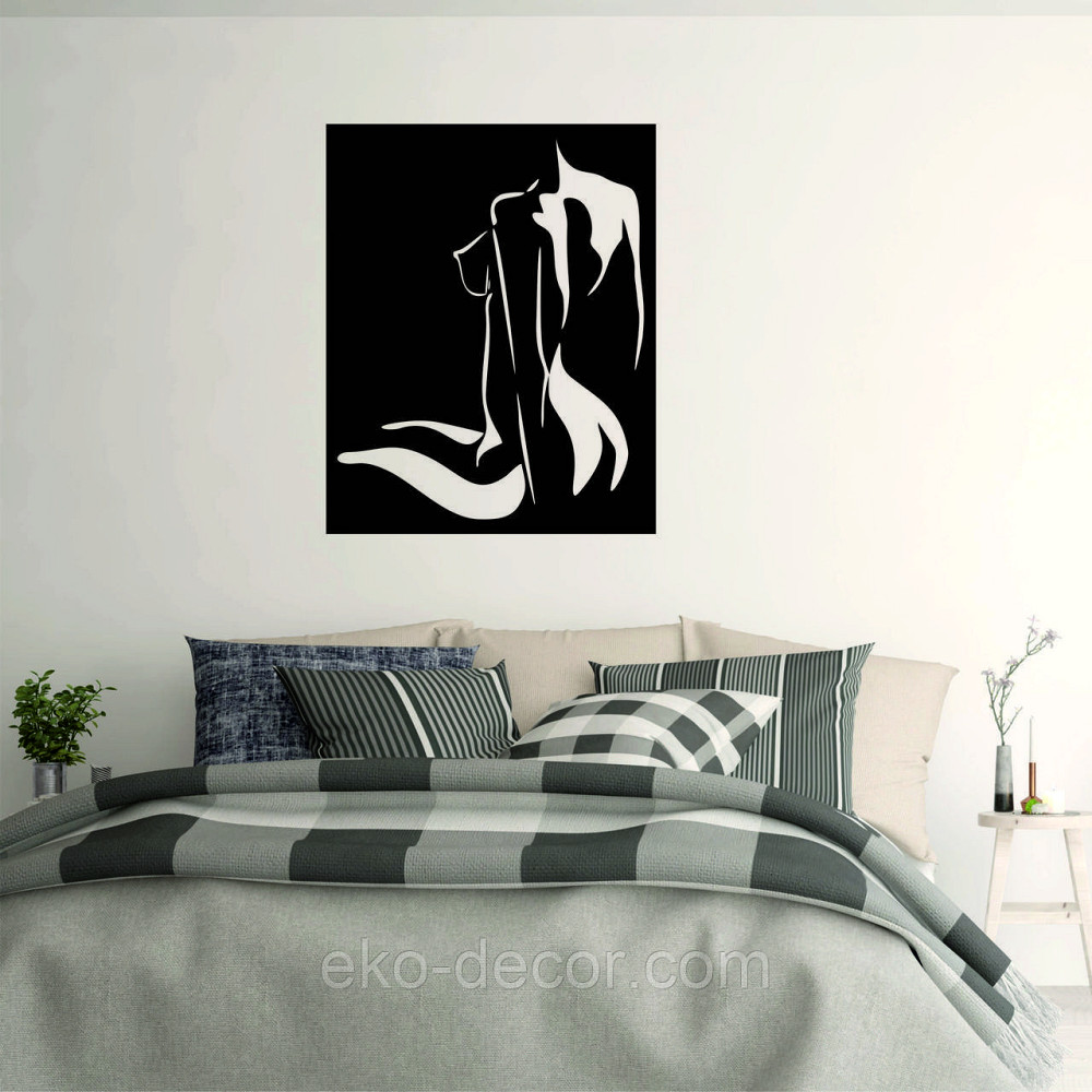 Декоративное настенное Панно «Силуэт женщины», Декор на стену 110*88 см, Черный Киев - изображение 6
