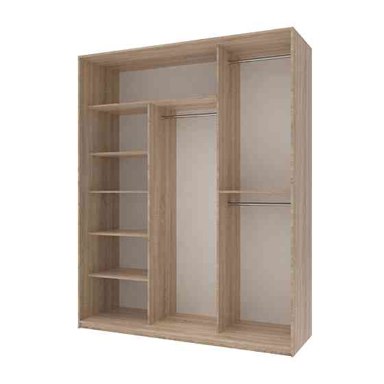 Шкаф-купе трехдверный Doros Сити Лайт 180х60х225 см Дуб сонома/2 Зеркала (DRS-011084) Днепр