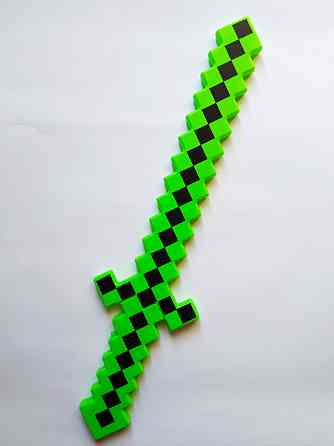 Меч майнкрафт зелений іграшковий дитячий - довжина 60см, ширина-6см, пластик, елементи живлення в комплект не входять Київ