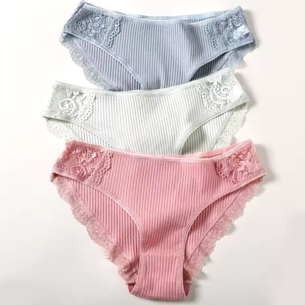 Хлопковые трусы женские 3 штуки 42 пудра хаки Киев - изображение 1