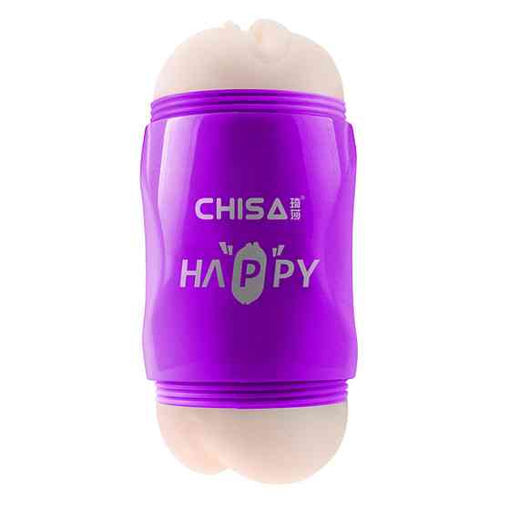 Мастурбатор Вагина и Анус Chisа Portable Happy Cup с вибрацией, бежевый Sex Aura Киев