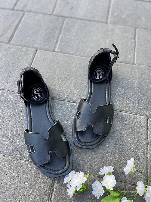 Mermaid Босоніжки жіночі чорні Mermaid 2405 літні з натуральної шкіри / Шкіряні босоніжки на ни Коломия - фото 7