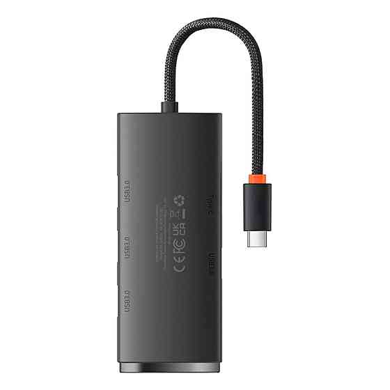 Хаб адаптер перехідник USB-Hub Baseus Lite Series 4-Port Type-C HUB Adapter (Type-C to USB 3.0*4) 25cm Black WKQX030301 Одеса