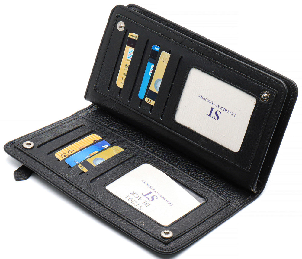 Чорний чоловічий гаманець з натуральної шкіри Киев - изображение 6