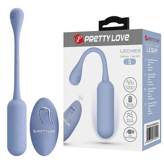 Віброяйце вагінальне Pretty Love Lechies Dream з пультом, блакитне, 18.6 х 2.8 см Sex Aura Київ