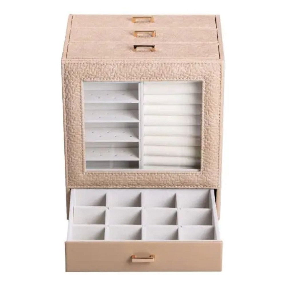 Скринька для прикрас з еко шкіри 3 яруси органайзер для ювелірних виробів HP-5-16CR Коломия - фото 7