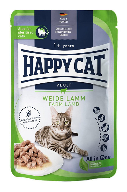 Влажный корм Happy Cat Culinary Weide Lamm с ягненком для кошек (кусочки в соусе) Акция 4+1 (5 х 85 г) Винница - изображение 2
