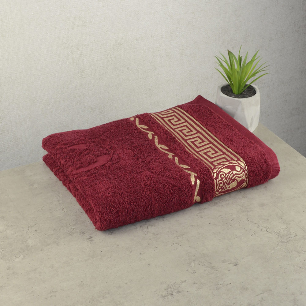 Набор махровых полотенец 3шт GM Textile 50х90см, 50х90см, 70х140см Caesar 450г/м2 (Бордовый) Сумы - изображение 3